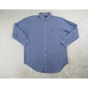 VINTAGE Ralph Lauren Shirt Mens 2XL XXL Blue Button‎ Up Long Sleeve Yarmouth